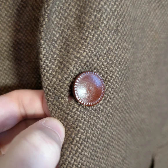 LOUIS DELL'OLIO knit Camel Hair Leather Button Made In Italy Jacket